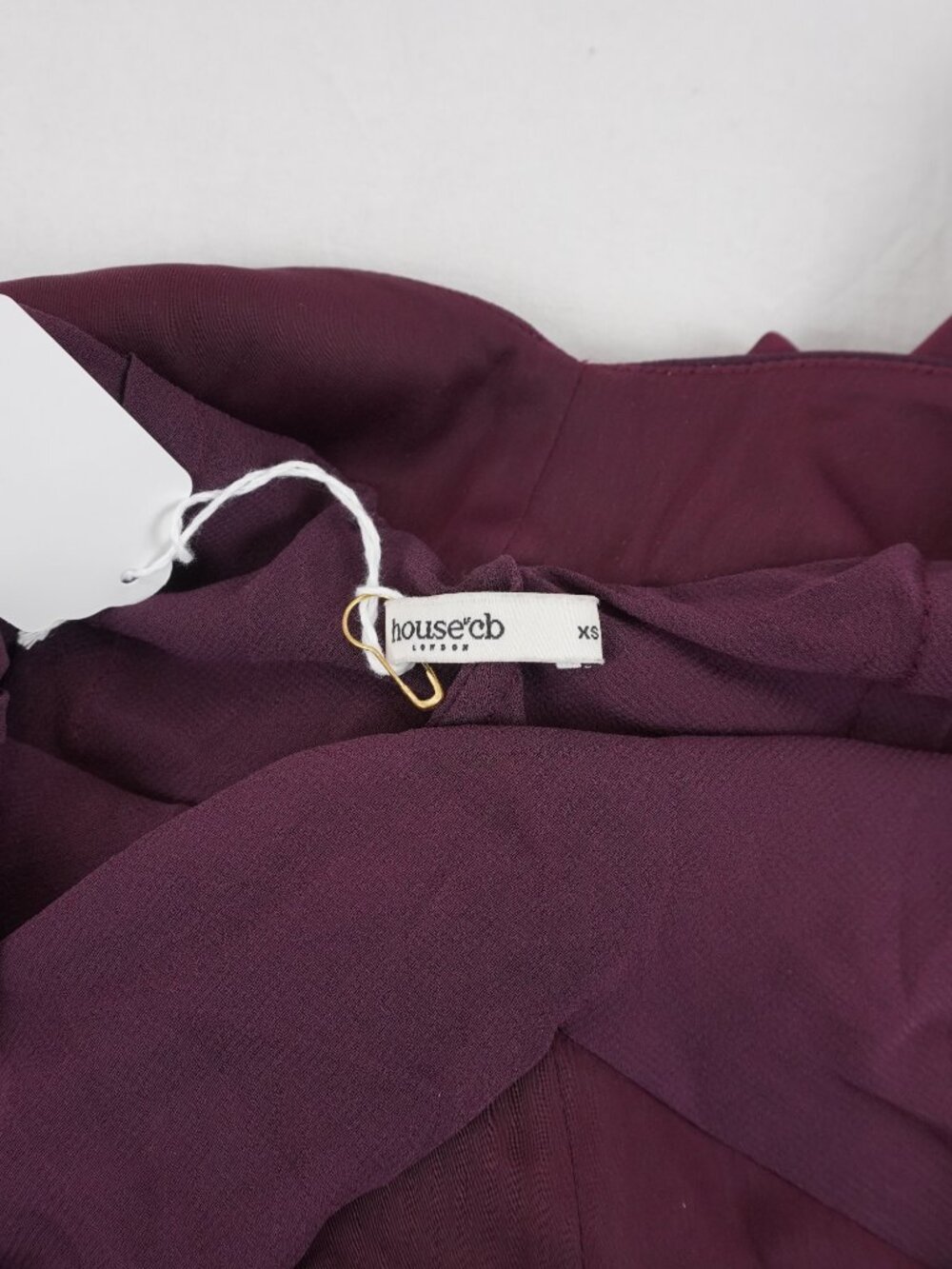 House Of CB Anastelle Hand Beaded Satin Maxi Dress In Plum - Women's Size XS - Picture 5 of 13